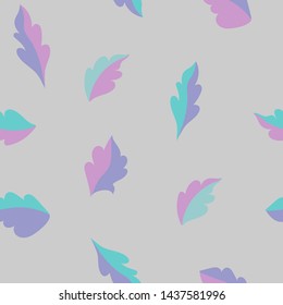 Modern seamless pattern with abstract colourful leaves.