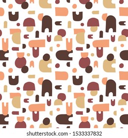 Modern seamless pattern. Abstract and geometric shapes. Hand drawn background . 