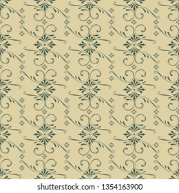 Modern seamless pattern with abstract green elements