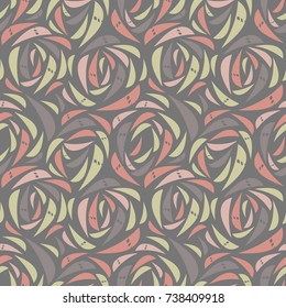 Modern seamless pattern with abstract roses. Vintage background texture. Vector illustration can be used for design fabric, wrapping paper, package, covers, linen and more designs.