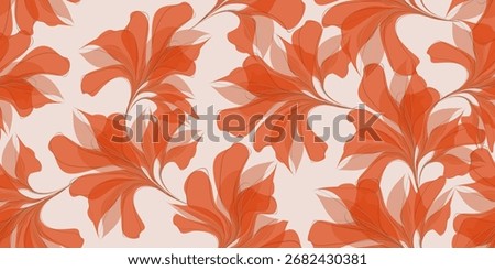 Modern seamless pattern blending Australian, Balinese, and Hawaiian botanicals with hand-drawn jungle leaves. Vector illustration