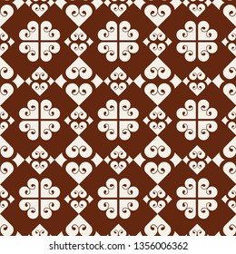 Modern seamless pattern with brown and white abstract elements