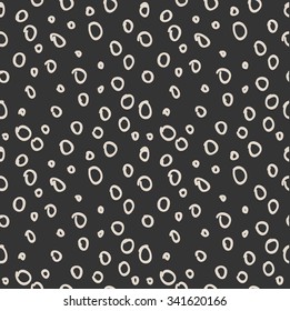 Modern seamless pattern of circles sketch monochrome