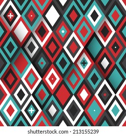 Modern seamless pattern with colorful diamonds