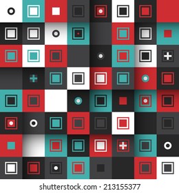 Modern seamless pattern with colorful squares
