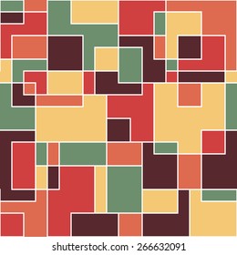 Modern seamless pattern with colorful squares and rectangles.