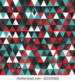 Modern seamless pattern with colorful triangles