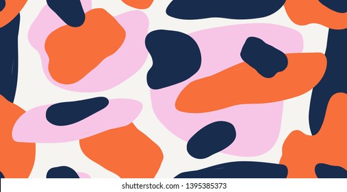 Modern seamless pattern. Creative colorful collage pattern. Fashionable template for design.