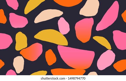 Modern seamless pattern. Creative colorful shapes collage pattern. Fashionable template for design.