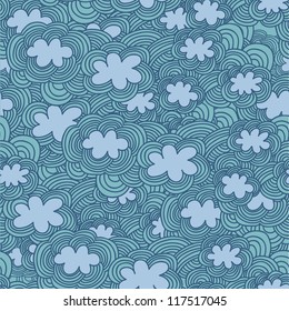 Modern seamless pattern for cute backgrounds. Abstract clouds in vector