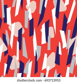 Modern seamless pattern design with colorful trapezoid stripes, simple and contemporary surface pattern, repeating background for web and print