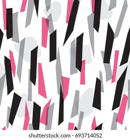 Modern seamless pattern design with colorful trapezoid stripes, simple and contemporary surface pattern, repeating background for web and print