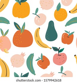 modern seamless pattern design with fruits illustration