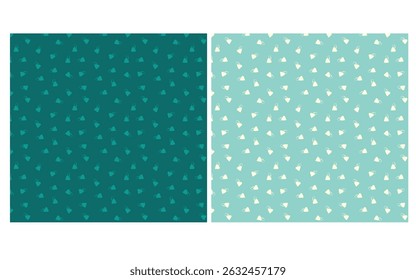 A modern seamless pattern featuring simple abstract pouch or bag icons on a teal green background. Ideal for fashion textiles, packaging, gift wrapping, and digital prints. Seamless Pattern Minimalist