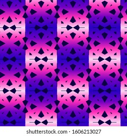 Modern seamless pattern with geometric elements. Neon gradient shapes wallpaper. Oriental vector background for textiles, posters, cards, wrapping paper, etc.