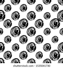 Modern seamless pattern. Hand drown for wrapping paper. Design element. Modern simple abstract template. Vector illustration art. Dots drawing. Abstract black design template on white background