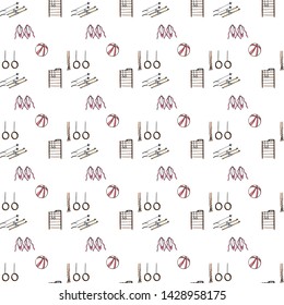 Modern seamless pattern kids sport, great design for any purposes. Cute like a cartoon vector illustration.