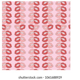 Modern seamless pattern with a lip element