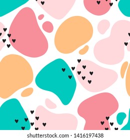 Modern seamless pattern of liquid flat shapes. Background for business, textile, fabric, print, clothing. Vector cover design.