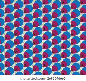 modernes, nahtloses Muster mit roten und blauen Würfeln, die eine 3D-Illusion erzeugen. ideal für Hintergrundverpackungen und Stoffdruck