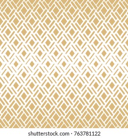 Modern seamless pattern with rhombuses, squares. Graphic vector pattern. Repeating geometric tiles. White and gold texture