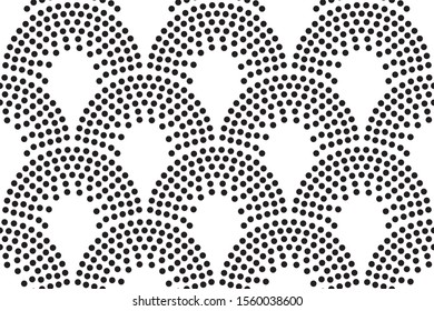 Modern seamless pattern, scales  abstract texture with japan wave, textile print, seamless web page fill, vector illustration.