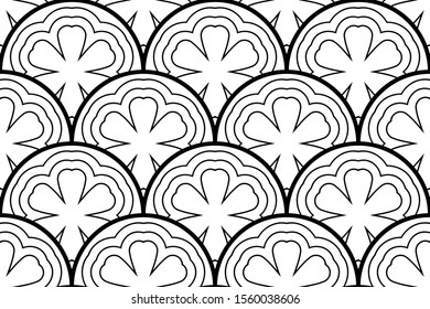 Modern seamless pattern, scales  abstract texture with japan wave, textile print, seamless web page fill, vector illustration.