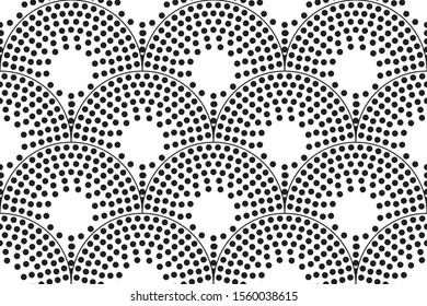 Modern seamless pattern, scales  abstract texture with japan wave, textile print, seamless web page fill, vector illustration.