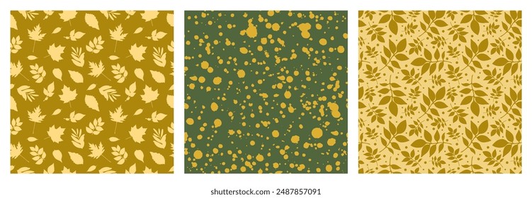 Moderner nahtloser Mustersatz. Stoffdesign
