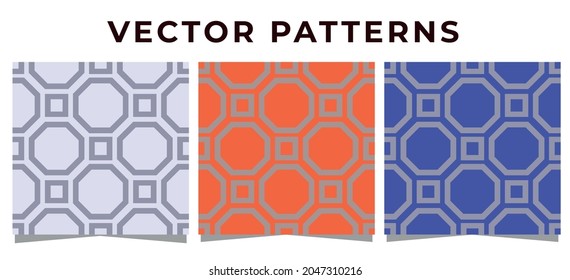 Modern Seamless Pattern Set Geometric Repeating Pattern. Black and white line backgrounds collection.