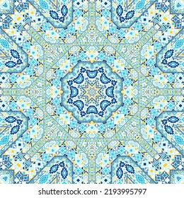 Modern seamless pattern of simple geometry shapes structure. Ethnic muslim motif. Textile print. Small elements background. Vector embroidery ornament.