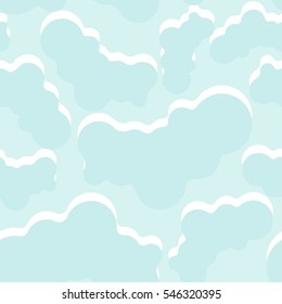 Modern seamless pattern: smooth elements like clouds