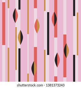 modern seamless pattern with stripes and abstract geometric shapes