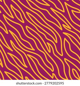 Modern seamless pattern with tiger stripes. Abstract outline animal print.