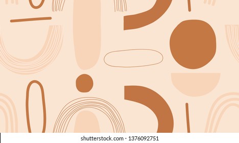 Modern seamless pattern. Trendy pattern with simple shapes. Fashionable template for design.