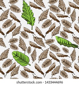 modern Seamless pattern tropical leaf nature for enjoy your holiday print cloth  with white background