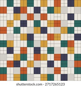 Moderno patrón de mosaico cuadrado sin costuras en estilo edredón Eps 10