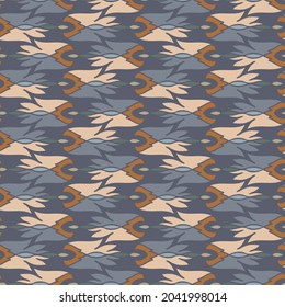 Modern seamless stylised colorful design with abstract geometric intersecting lined shapes in grey tones. Can be used for printing on paper, textiles, backgrounds, wallpapers
