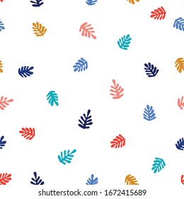Modern seamless summer pattern with decorative tropical leaves. Background for textile, fabric manufacturing, wallpaper, covers, surface, print, gift wrap, scrapbooking. Vector.