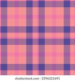 Modern Seamless Tartan in Cool Carnation Pink tones Fabric Design