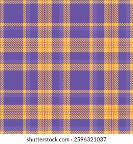 Modern Seamless Tartan in Deep Purply Blue tones Fabric Design
