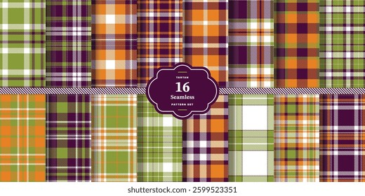 Modern Seamless Tartan featuring Deep Burgundy and Dusty Rose Textile Design Set of 16