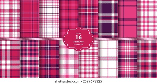 Modern Seamless Tartan featuring Soft Crimson and Rich Amber Textile Design Variant 1