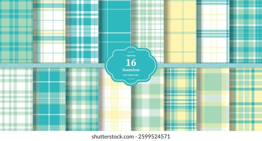 Modern Seamless Tartan featuring Vintage Crimson and Deep Cardinal Textile Design Set of 16
