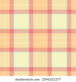 Modern Seamless Tartan in Pale Light Peach tones Fabric Design