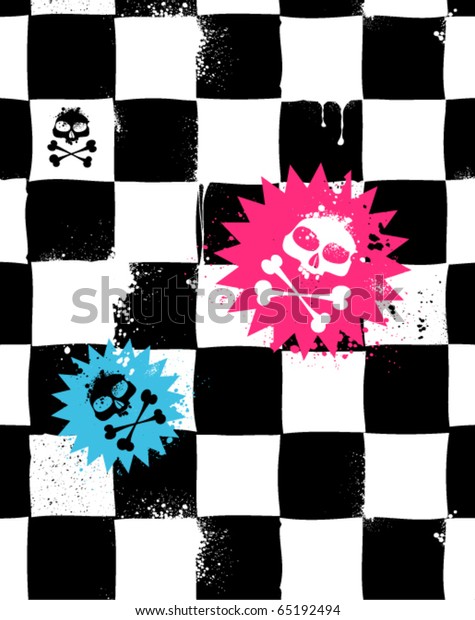 Modern Seamless Texture Skulls Cool Emo Stock Vector (Royalty Free ...