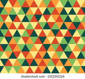 Modern seamless Triangle Pattern, Colorful gradient mosaic backdrop, abstract texture background, polygon, retro pattern of geometric shapes, vector.