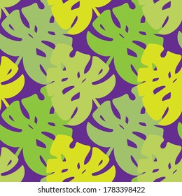Diseño vectorial moderno sin inconvenientes patrón verde tropical con hojas decorativas