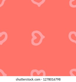 Modern seamless vector with heart shapes that can be used as a card, poster or banner design. Illustration in coral color.