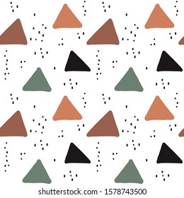 modern seamless vector pattern background illustration with colorful grunge triangles and abstract elements